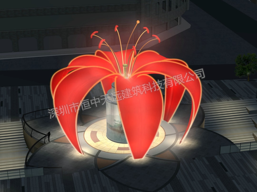 陜西延安山丹丹花城市景觀(guān)雕塑膜結(jié)構(gòu)工程